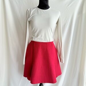 Red A-Line Skirt for Women – Medium, with Pockets, Stylish Fashion Piec